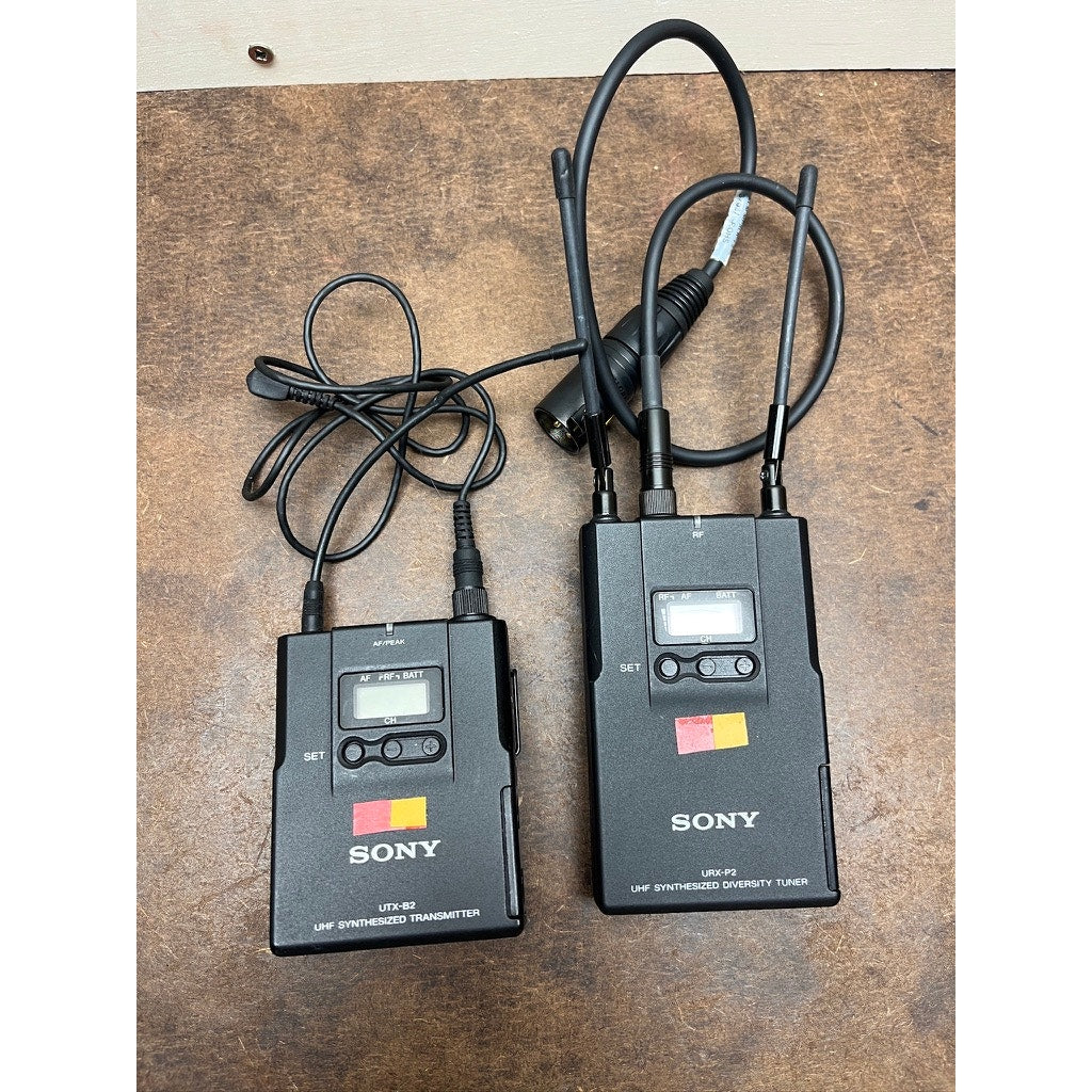 Pair Sony UWP URX-P2 UTX-B2 Wireless Mic Sets Tested Working