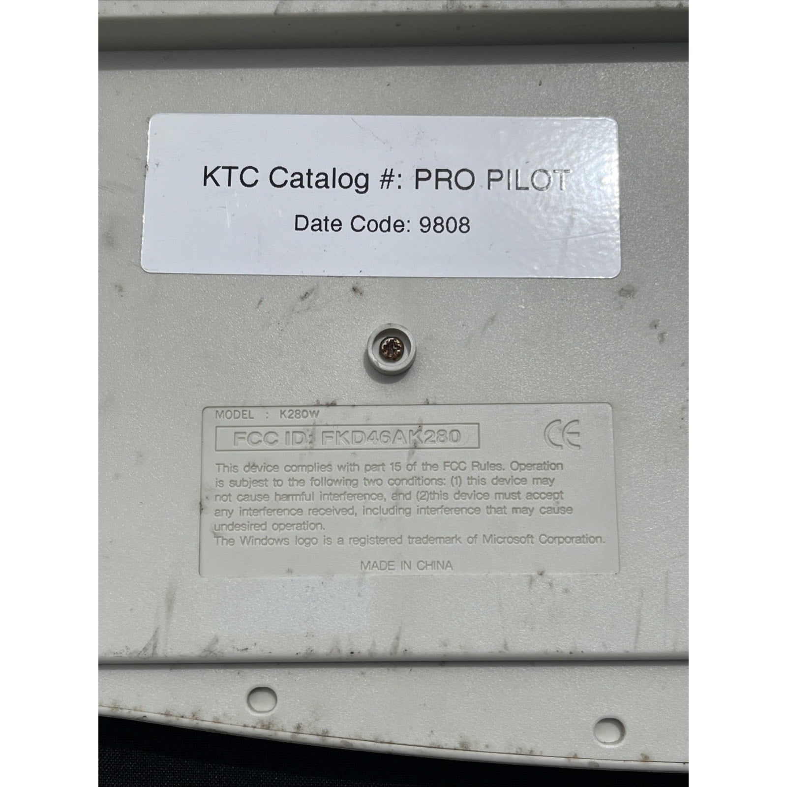 Vintage KTC PRO PILOT K280W Mechanical Terminal Keyboard POS Kiosk Retro Comp