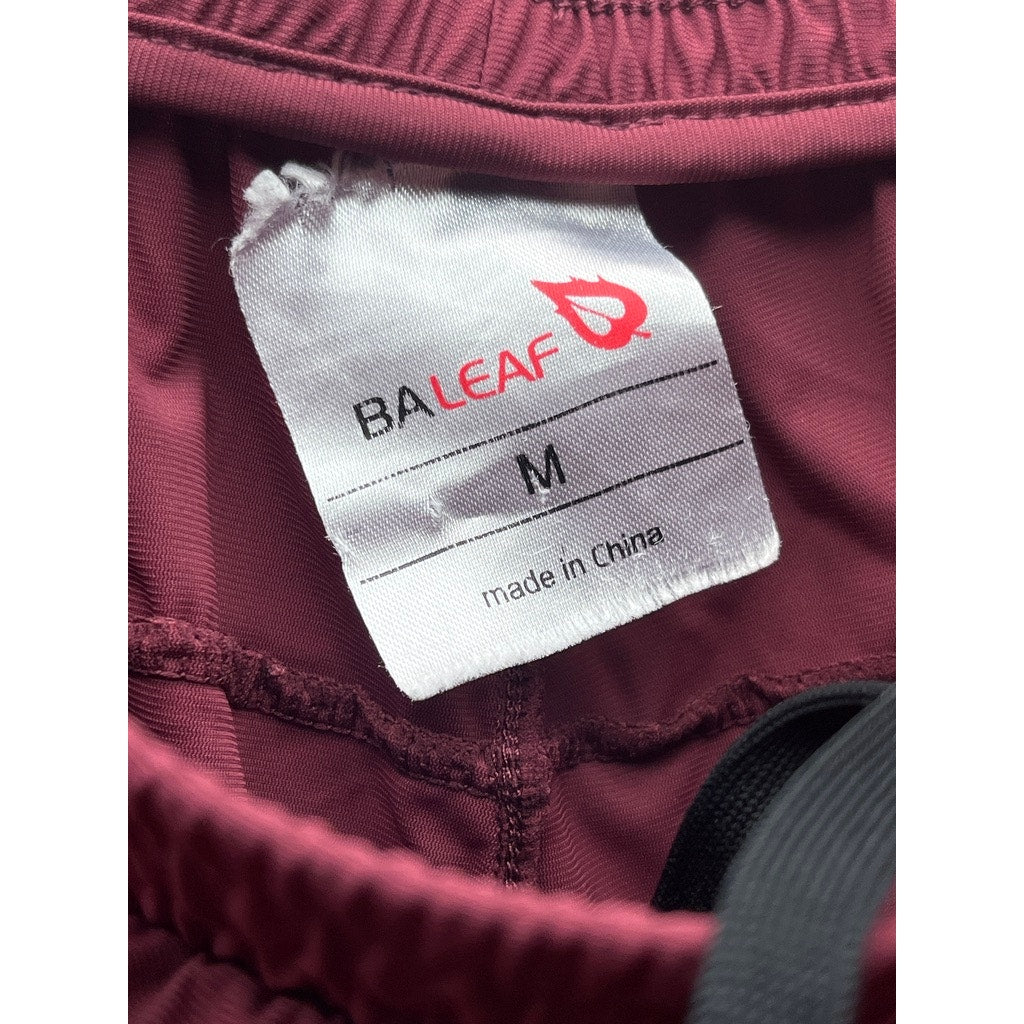 BALEAF Burgundy Athletic Jogger Pants Size M Zip Pockets