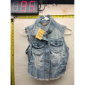 Highway Jeans Womens S Light Wash Cropped Denim Vest Frayed Hem
