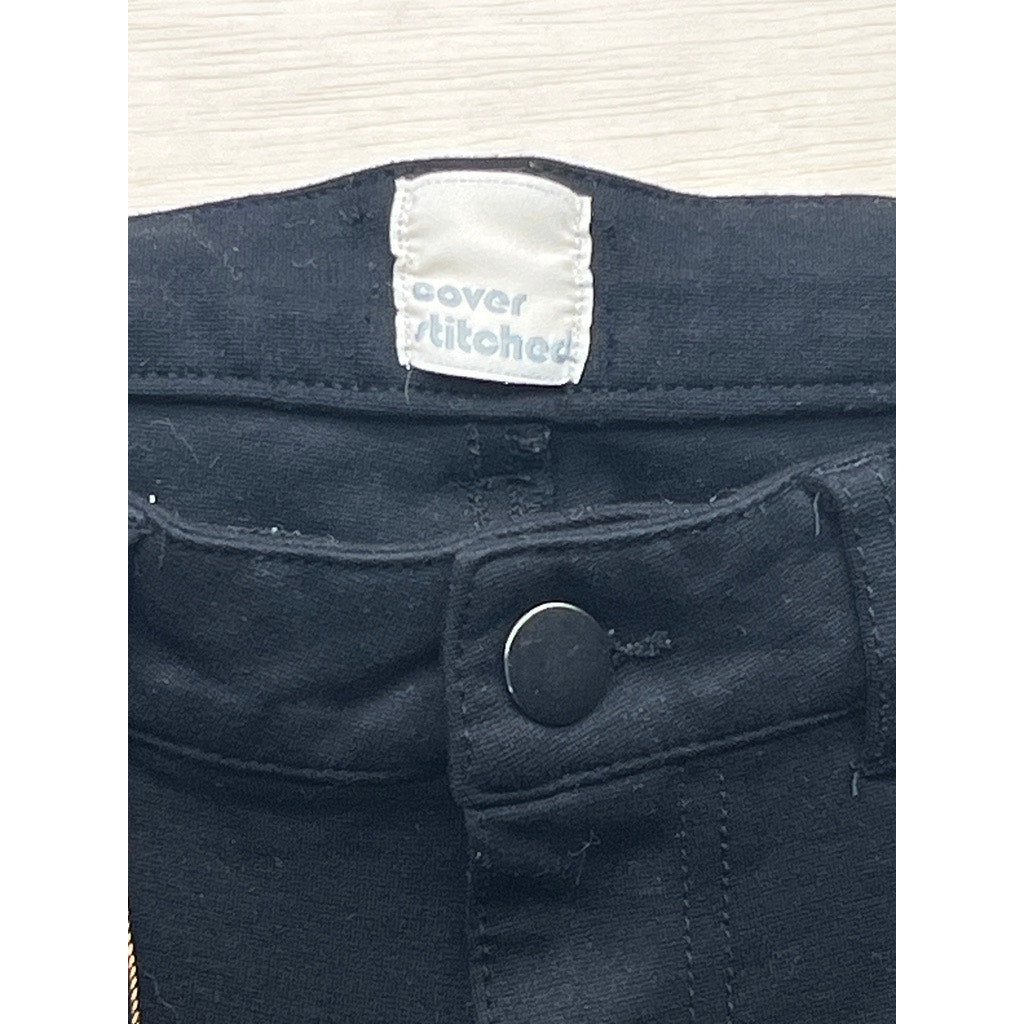 Cover Stitched Womens Black Skinny Pants Stretch Casual