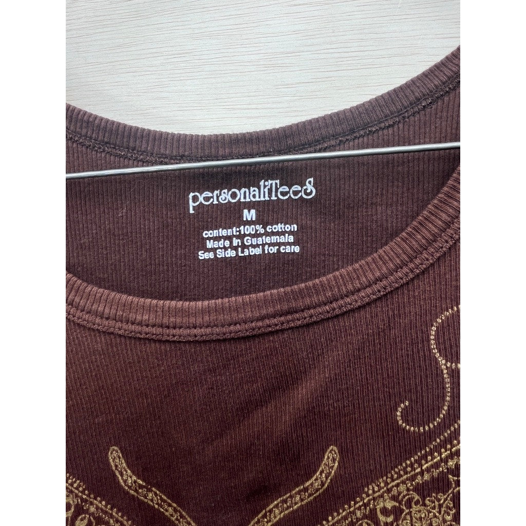 Personalitees Brown Butterfly Graphic Tank Top Womens Size M