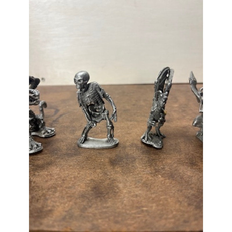 Vintage Pewter Fantasy Miniatures Lot Dragons Skeleton D&D