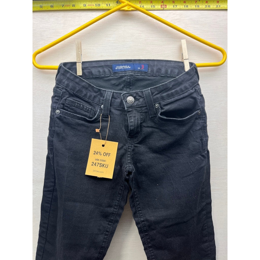 JustUSA Size 3 Black Skinny Jeans With Bombas Socks Bundle