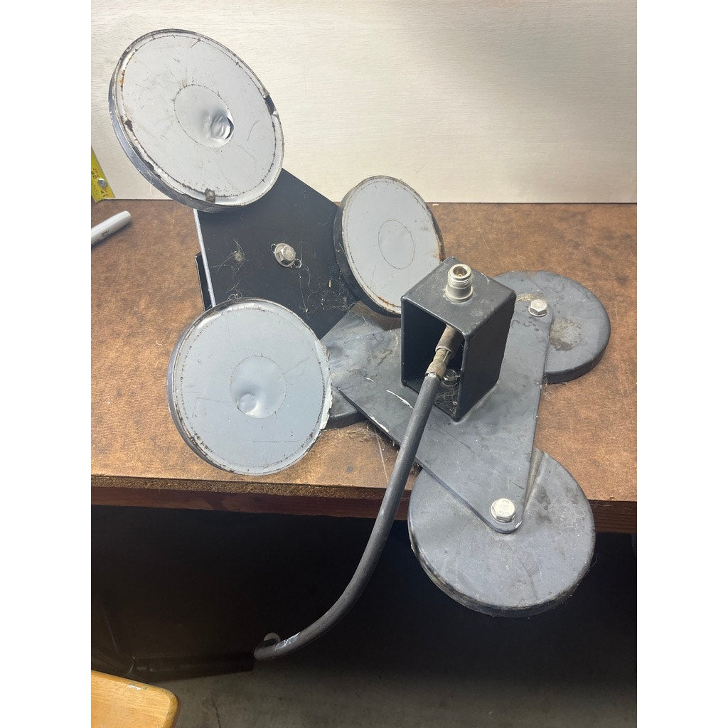 Lot of 2 Heavy Duty RF Antenna Magnetic Mount Bases Coax Connectors