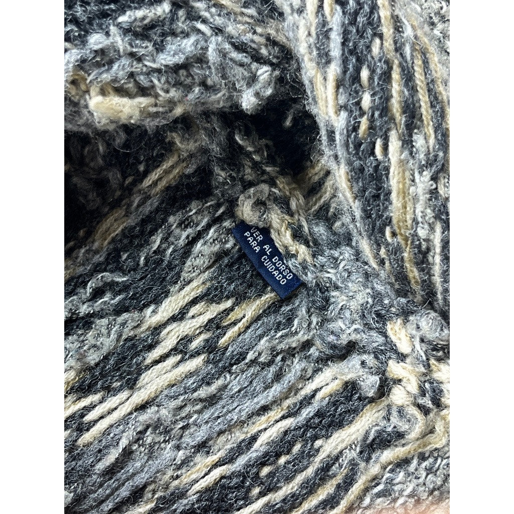 Hunt Club Womens Gray Alpaca Fair Isle Button Cardigan Sweater