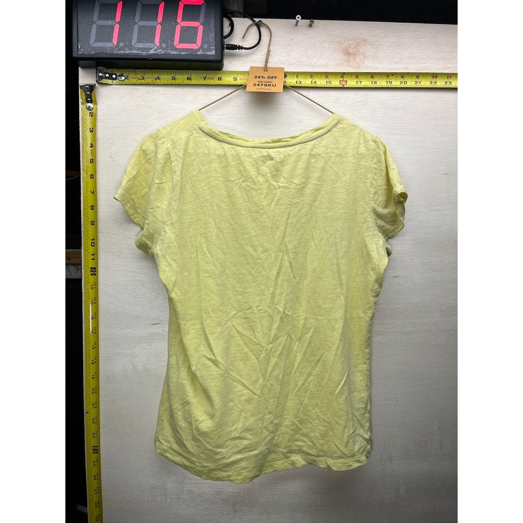 Boden Womens Yellow Green Short Sleeve Cotton T-Shirt Size L