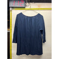 Women's Navy Blue Draped 3/4 Sleeve Tunic Top Cotton Modal