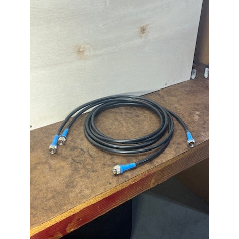 Lot of 2 8ft Low Loss Coax Cables N Type Male Connectors