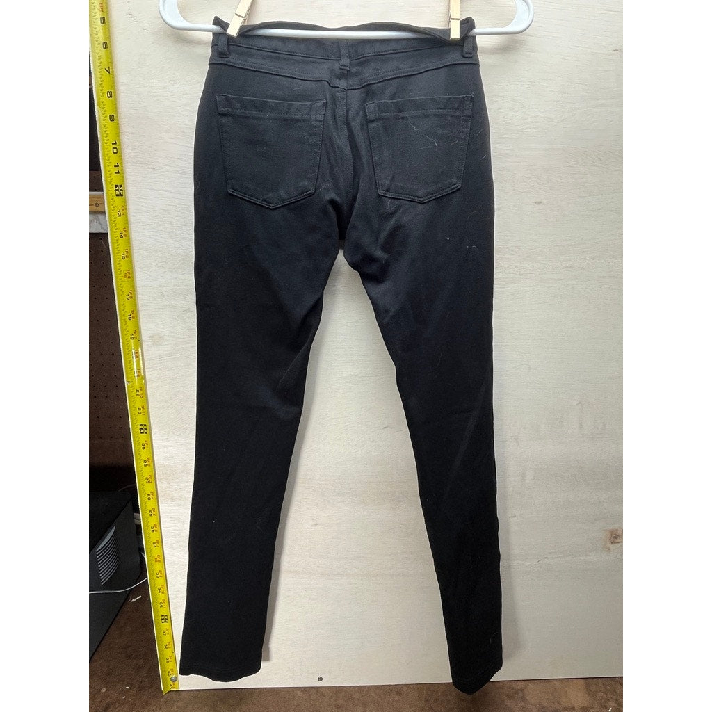Cover Stitched Womens Black Skinny Pants Stretch Casual