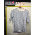 Apt. 9 Essentials Womens Petite M Gray Pink Fleck 3/4 Sleeve Top