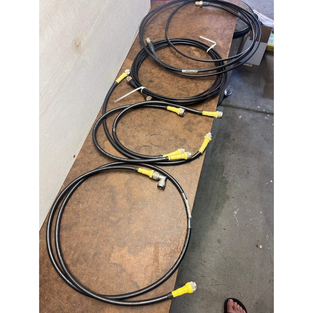 Lot of 6 RF Coax Cables N Type Style Connectors Mixed Lengths