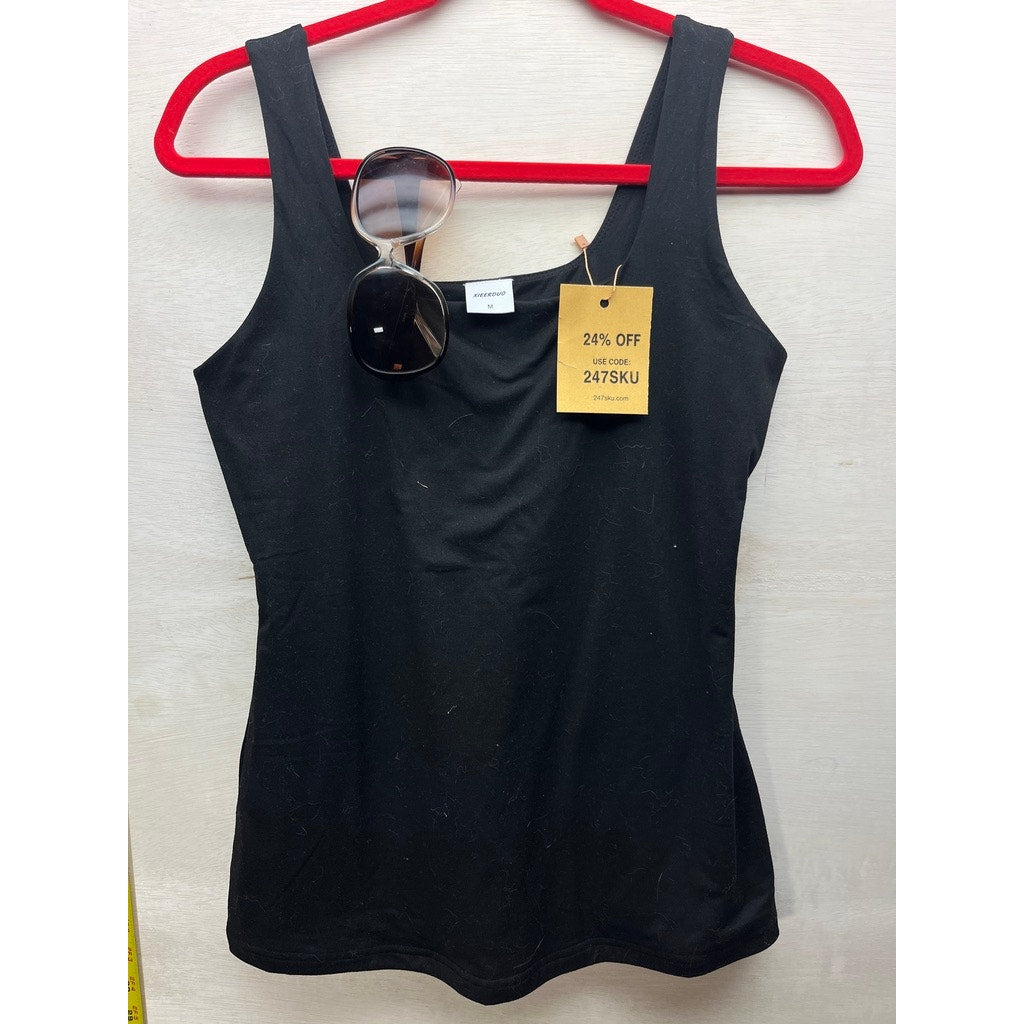 Xieerduo Womens Black Tank Top Size M With Sunglasses
