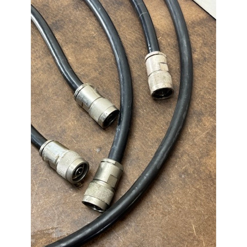 Lot of 6 RF Coax Cables N Type Style Connectors Black