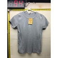 Ten Stories Up Womens Gray Ribbed Short Sleeve T-Shirt Size L