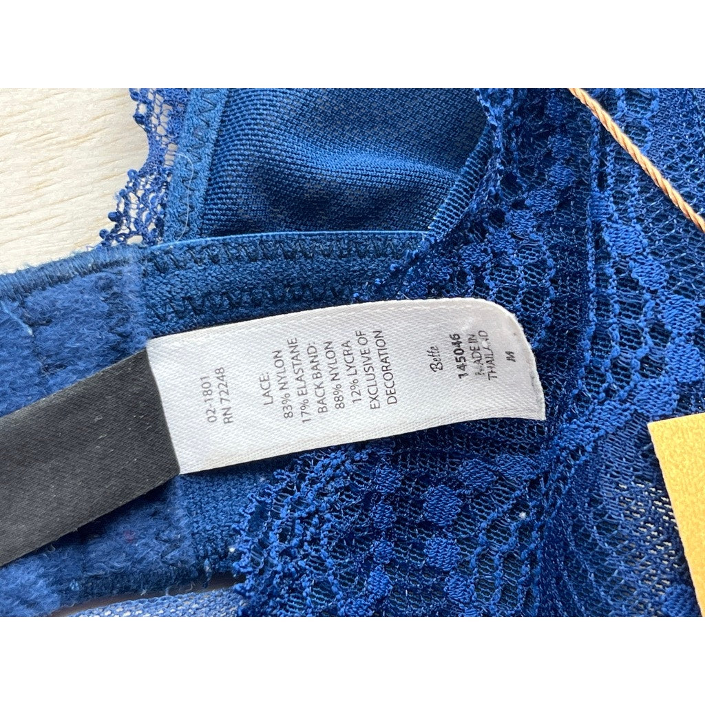 Paramour Blue Lace Underwire Bra Womens Size M