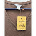 Arizona Jean Company Womens Brown V-Neck T-Shirt Size S