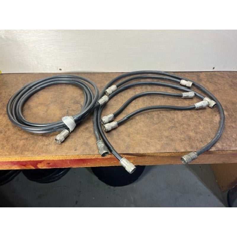 Lot of 6 RF Coax Cables N Type Style Connectors Black