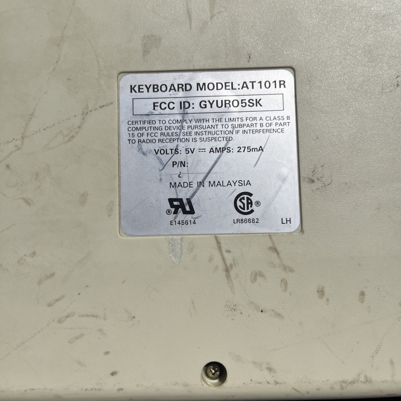Vintage Dell AT101R Mechanical Keyboard AT/PS2 Beige Alps Switch Keyboard