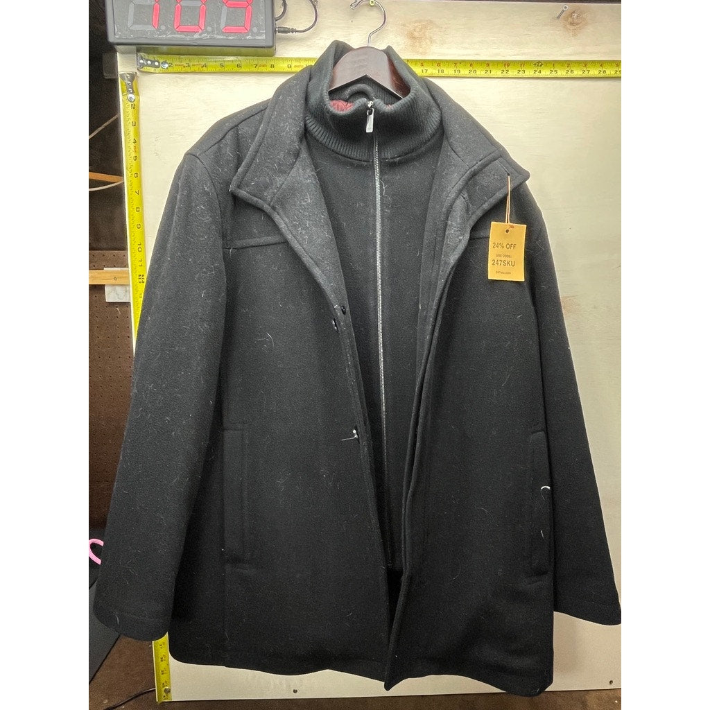 Marc New York Andrew Marc Black Quilted Lined Coat Mens XL