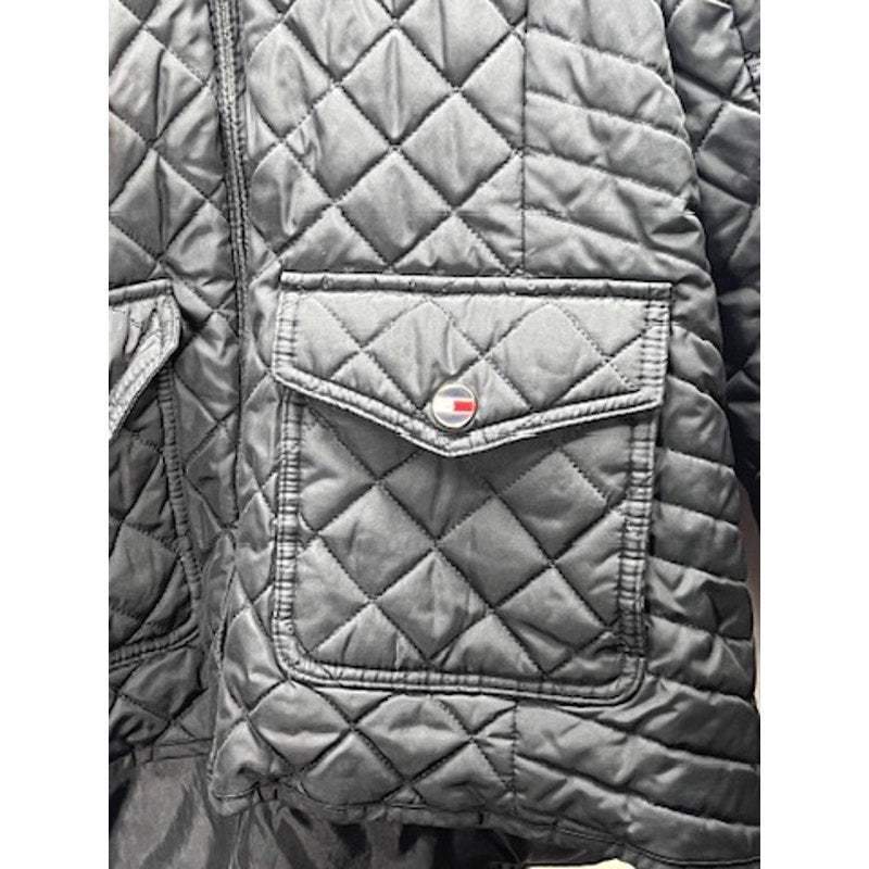 Tommy Hilfiger Womens Black Quilted Jacket Size S Four Pocket
