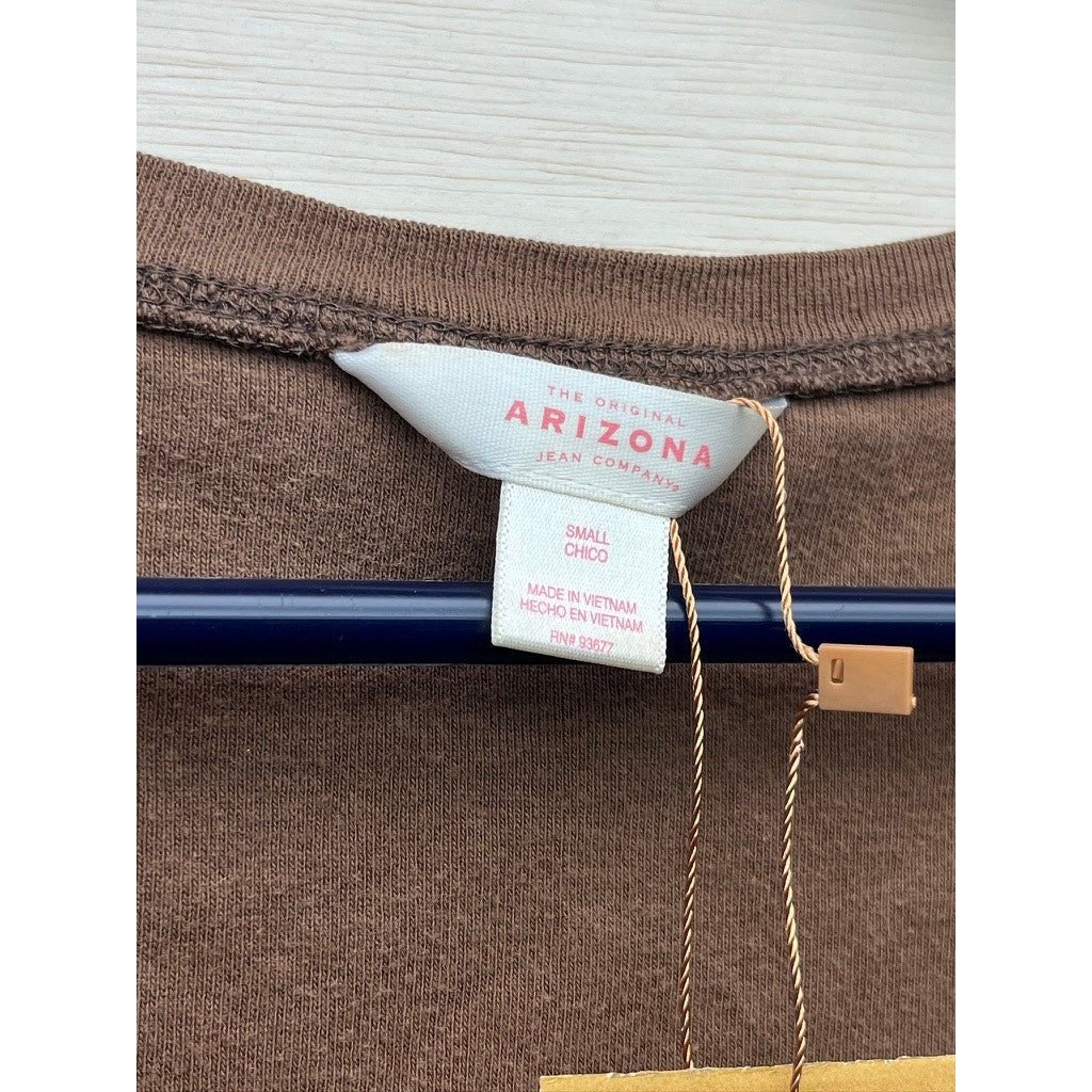 Arizona Jean Company Womens Brown V-Neck T-Shirt Size S