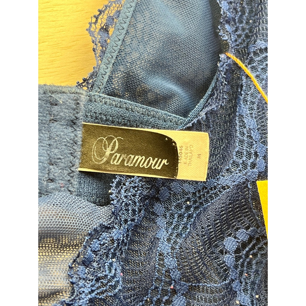 Paramour Blue Lace Underwire Bra Womens Size M