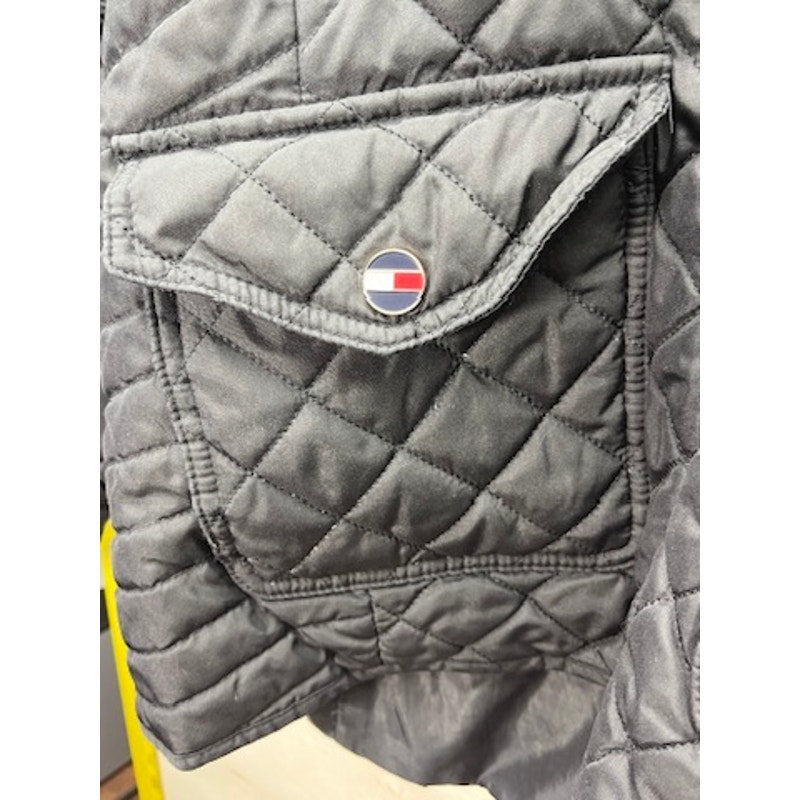 Tommy Hilfiger Womens Black Quilted Jacket Size S Four Pocket