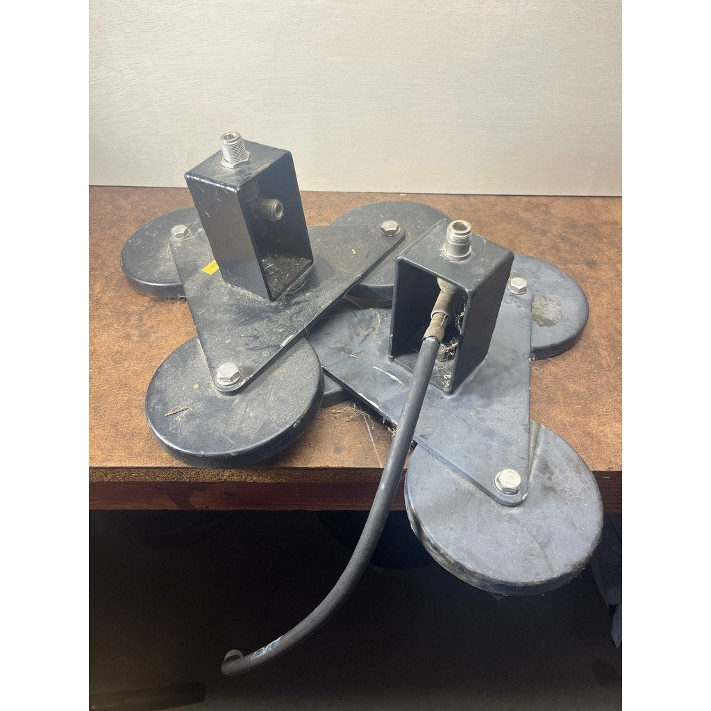 Lot of 2 Heavy Duty RF Antenna Magnetic Mount Bases Coax Connectors