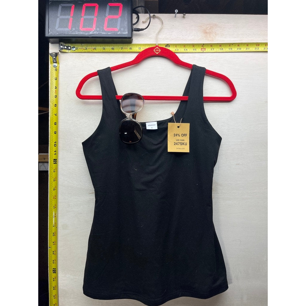Xieerduo Womens Black Tank Top Size M With Sunglasses