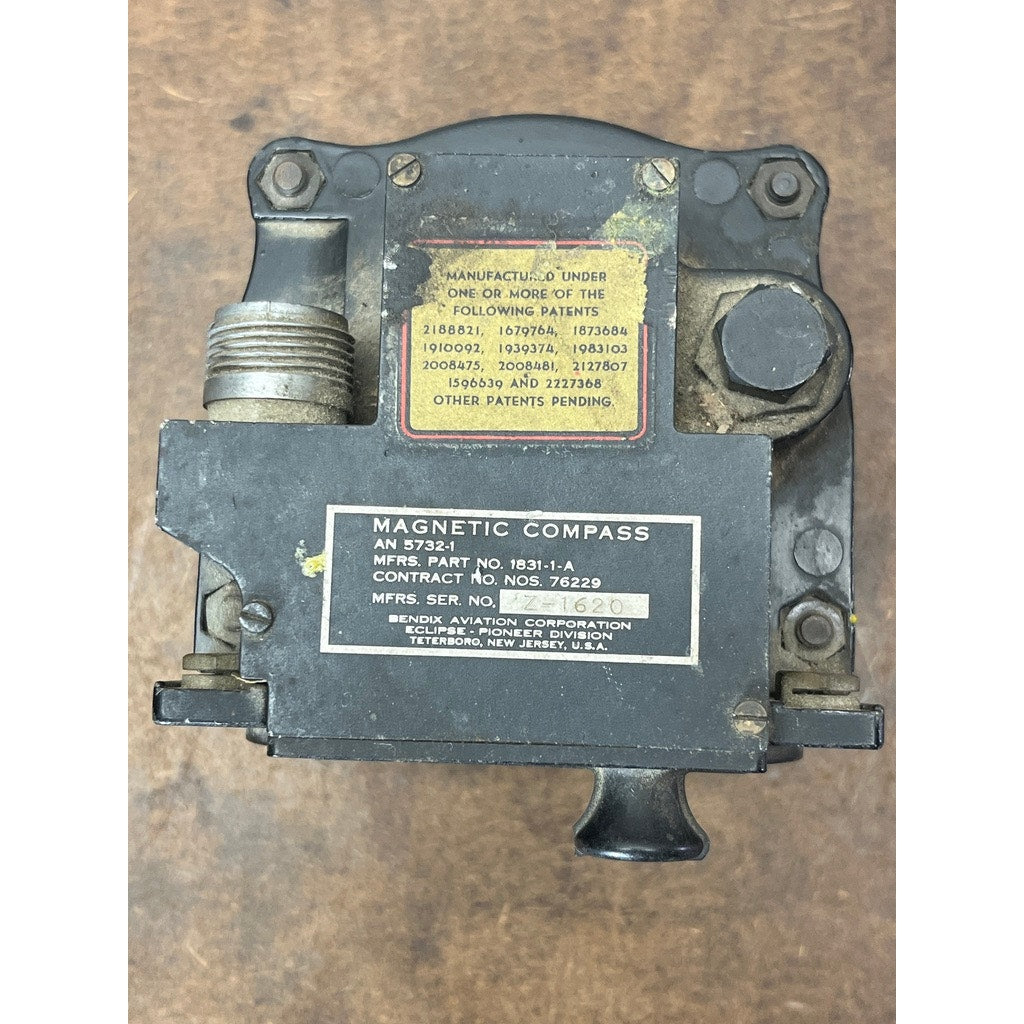 Vintage Bendix Eclipse-Pioneer AN 5732-1 Aircraft Magnetic Compass