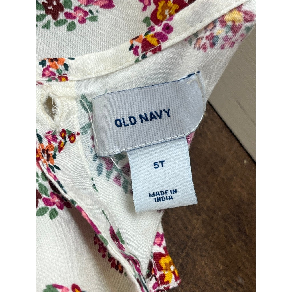 Old Navy Girls 5T Floral Dress White Pink New With Tags