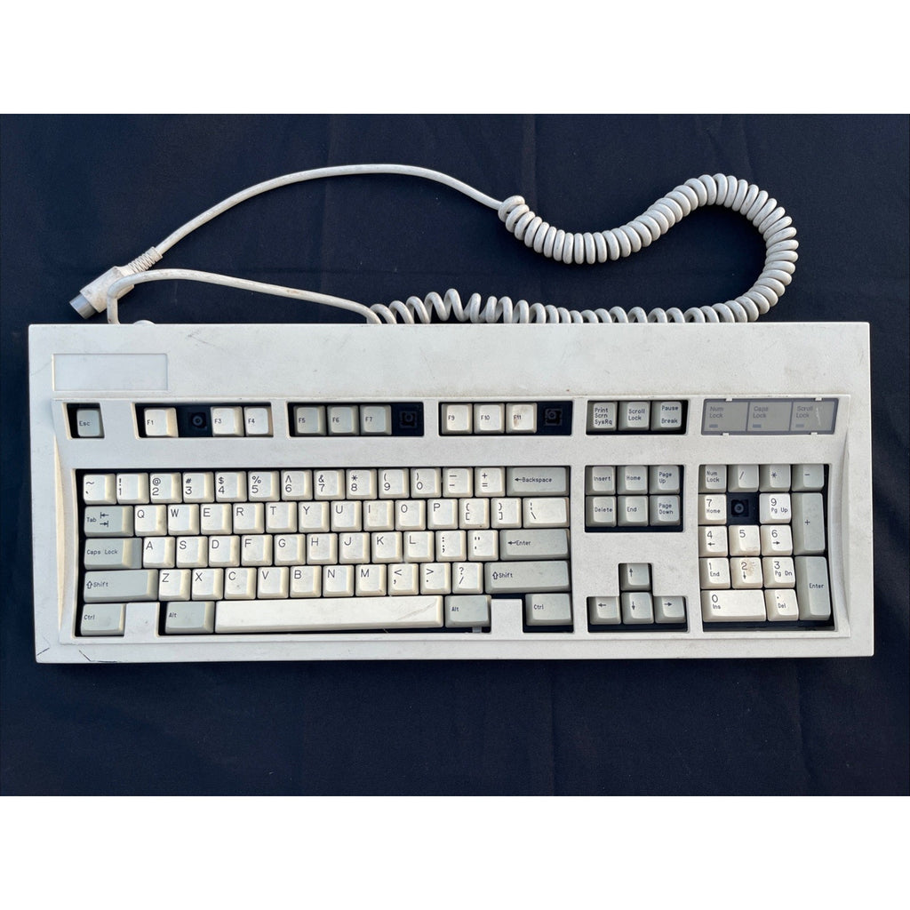 Vintage 83A3SE Keyboard Made In USA Mechanical Computer Keyboard Coiled Cable