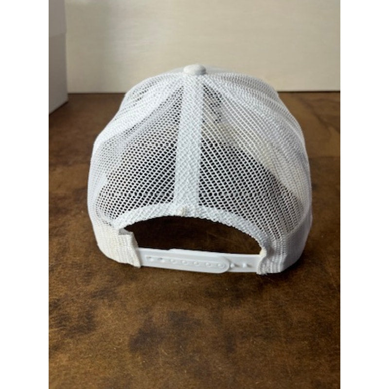 Custom White Hashtag Logo Mesh Trucker Snapback Baseball Cap