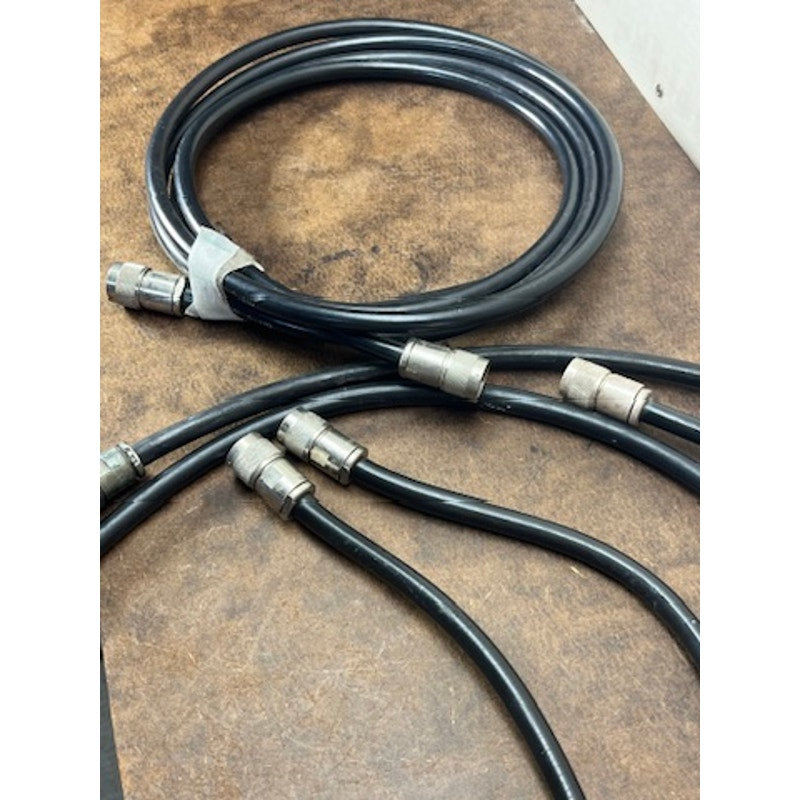 Lot of 6 RF Coax Cables N Type Style Connectors Black
