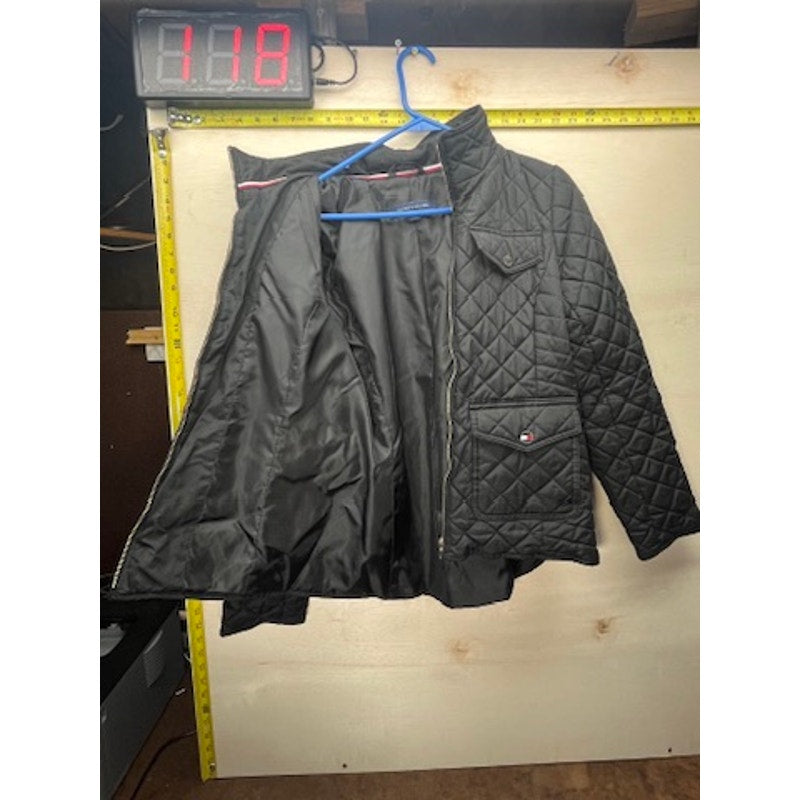 Tommy Hilfiger Womens Black Quilted Jacket Size S Four Pocket