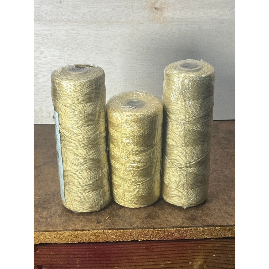 Lot of 3 Braided Nylon Cord Twine Rolls Size 18 Beige NOS