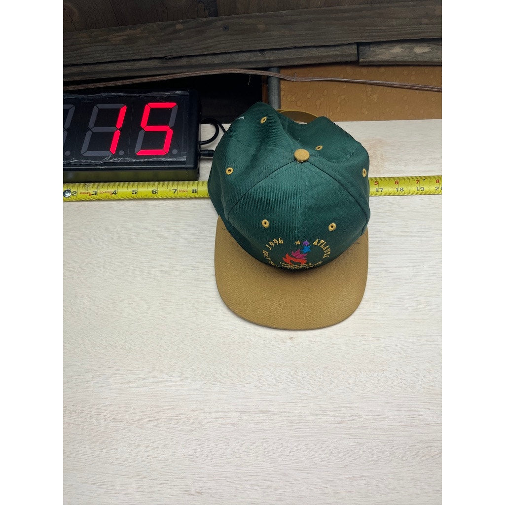 Vintage Atlanta 1996 Olympics The Game Green Gold Snapback Cap
