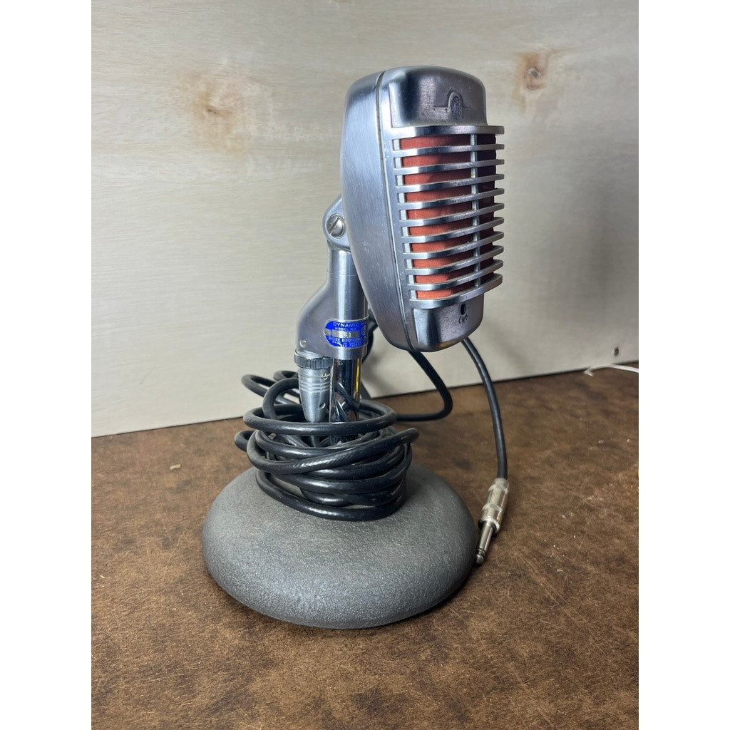 Vintage Shure Brothers Model 51 Dynamic Microphone Desk Stand Cable