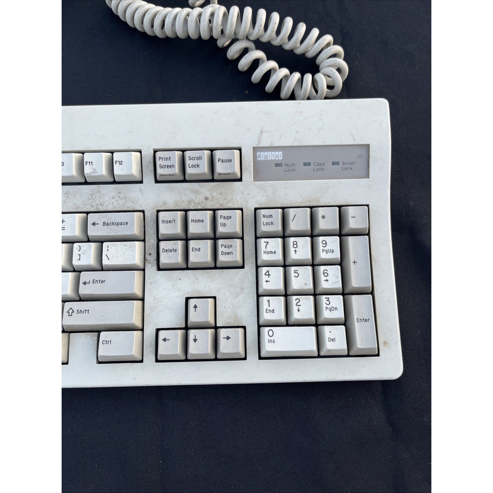 Digital PCXAL-AA Vintage Keyboard Mechanical Style Coiled Cable Made In Mexico