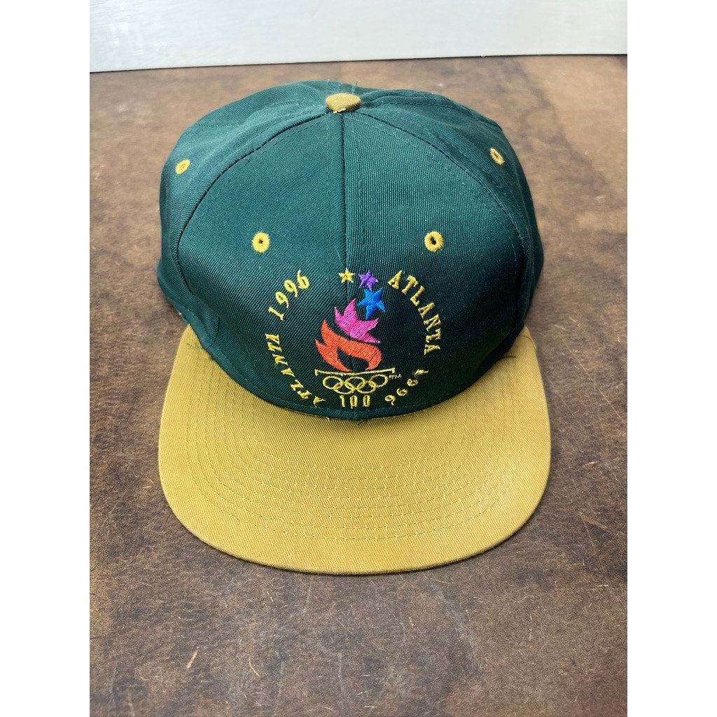 Vintage Atlanta 1996 Olympics The Game Green Gold Snapback Cap