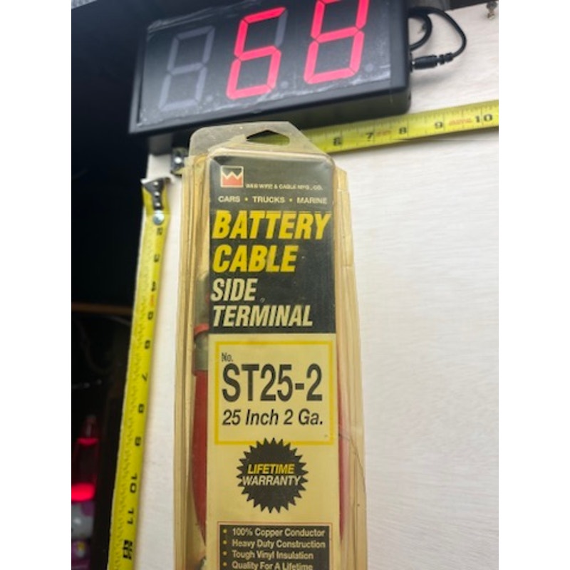 W&B ST25-2 Battery Cable Side Terminal 25 Inch 2 Gauge NOS