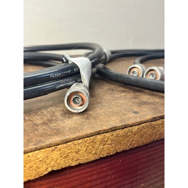 Lot of 6 RF Coax Cables N Type Style Connectors Black