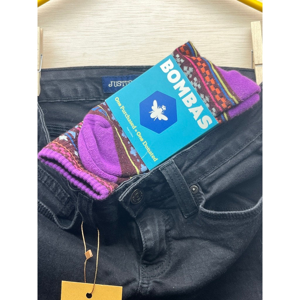 JustUSA Size 3 Black Skinny Jeans With Bombas Socks Bundle