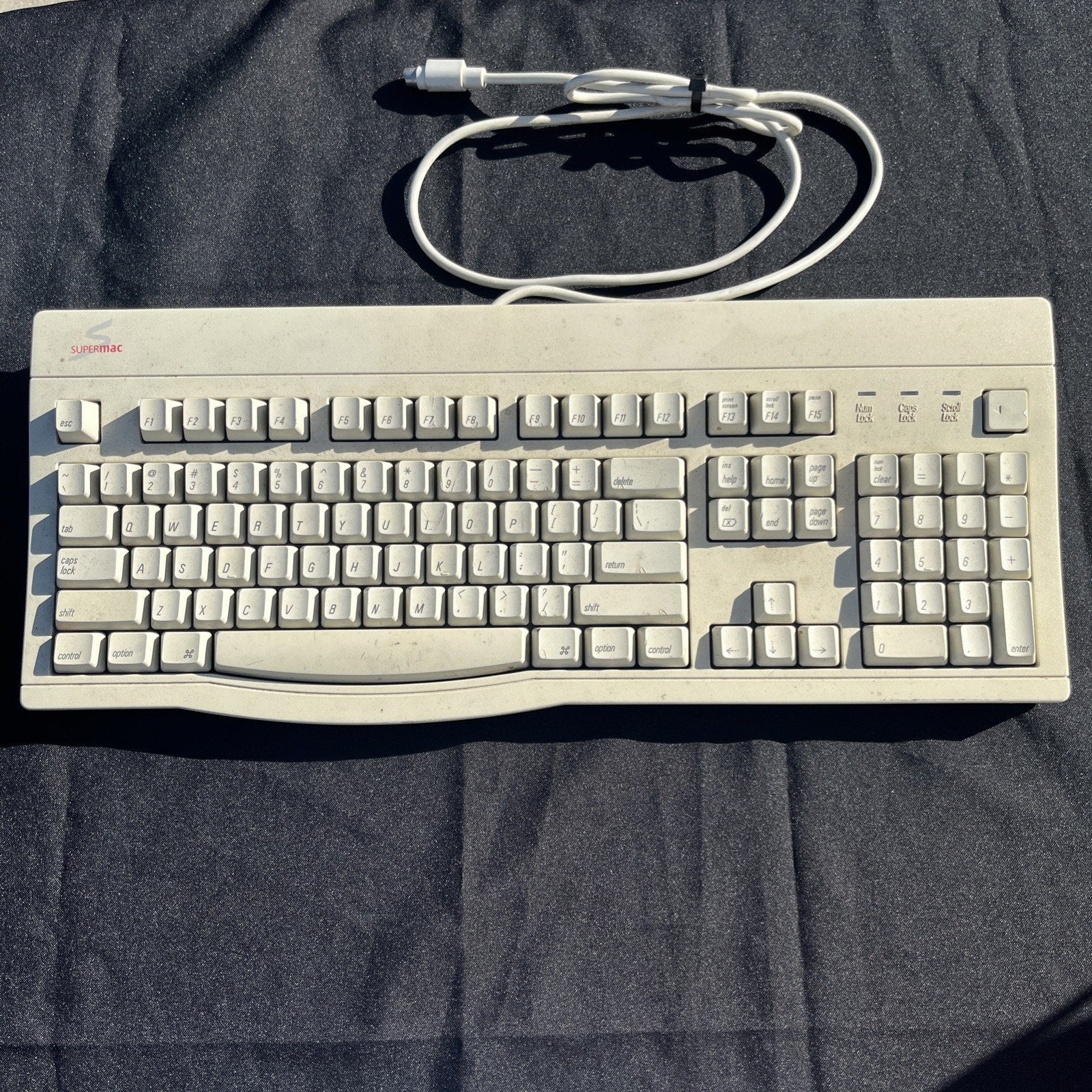 Vintage SuperMac ACK-310 Apple Macintosh ADB Keyboard Beige Made in Taiwan