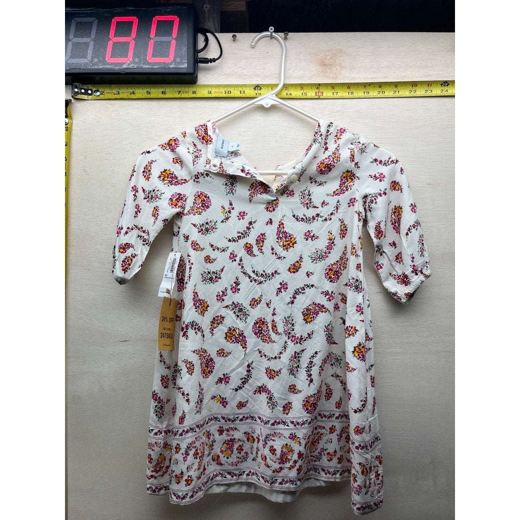 Old Navy Girls 5T Floral Dress White Pink New With Tags