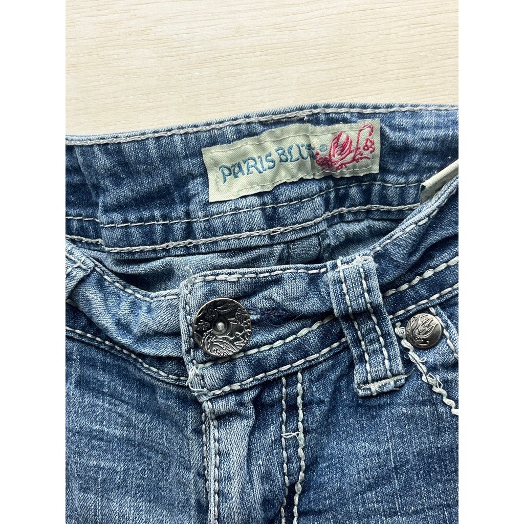 Paris Blues Womens Size 3 Distressed Stretch Bootcut Jeans