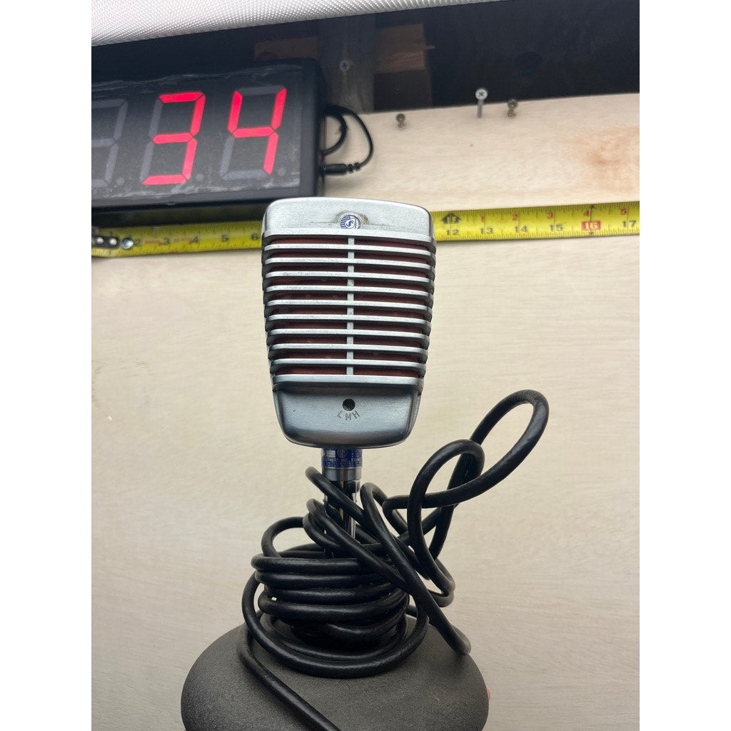 Vintage Shure Brothers Model 51 Dynamic Microphone Desk Stand Cable