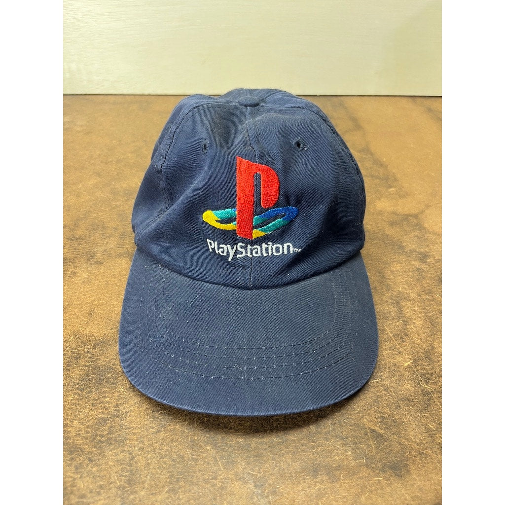 Vintage PlayStation Logo Navy Strapback Baseball Cap late 90s