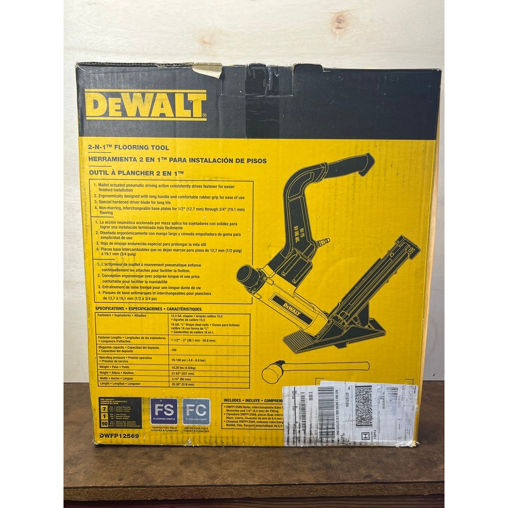 DEWALT DWFP12569 2-in-1 Pneumatic Flooring Tool Open Box
